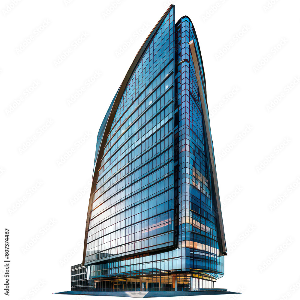 Poster modern skyscraper isolated on white created with generative ai