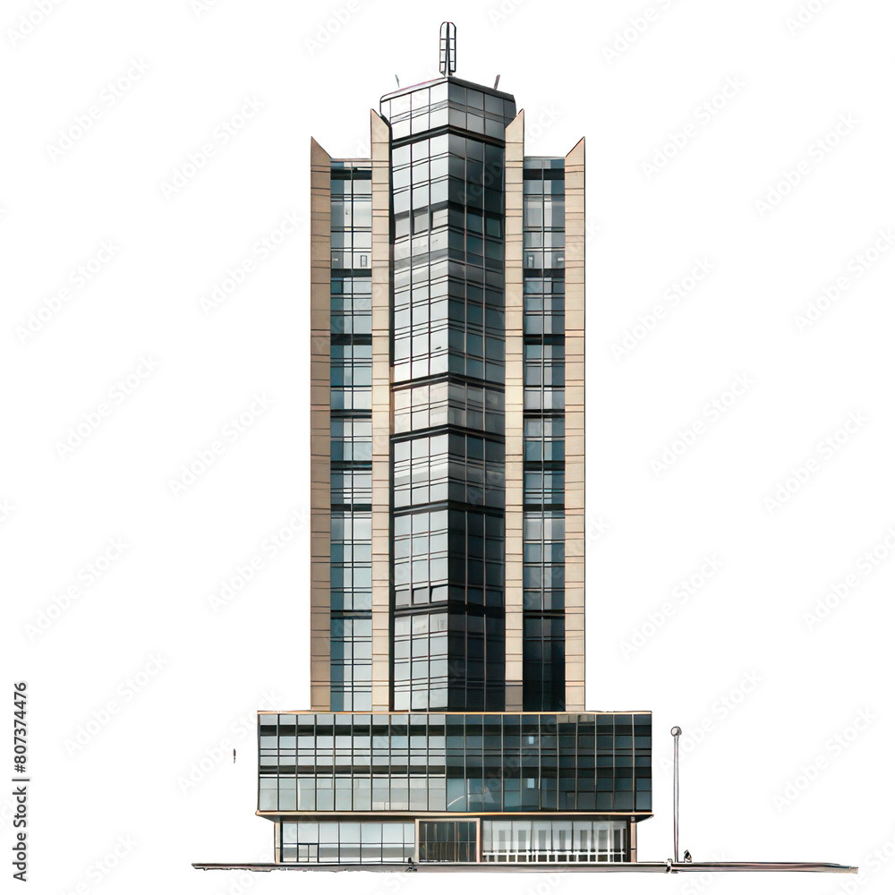 Poster modern skyscraper isolated on white created with generative ai