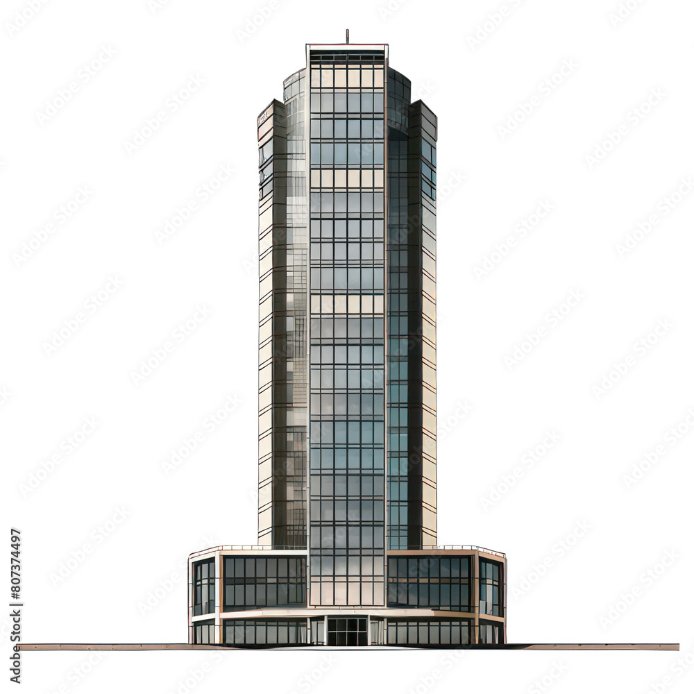 Poster modern skyscraper isolated on white created with generative ai