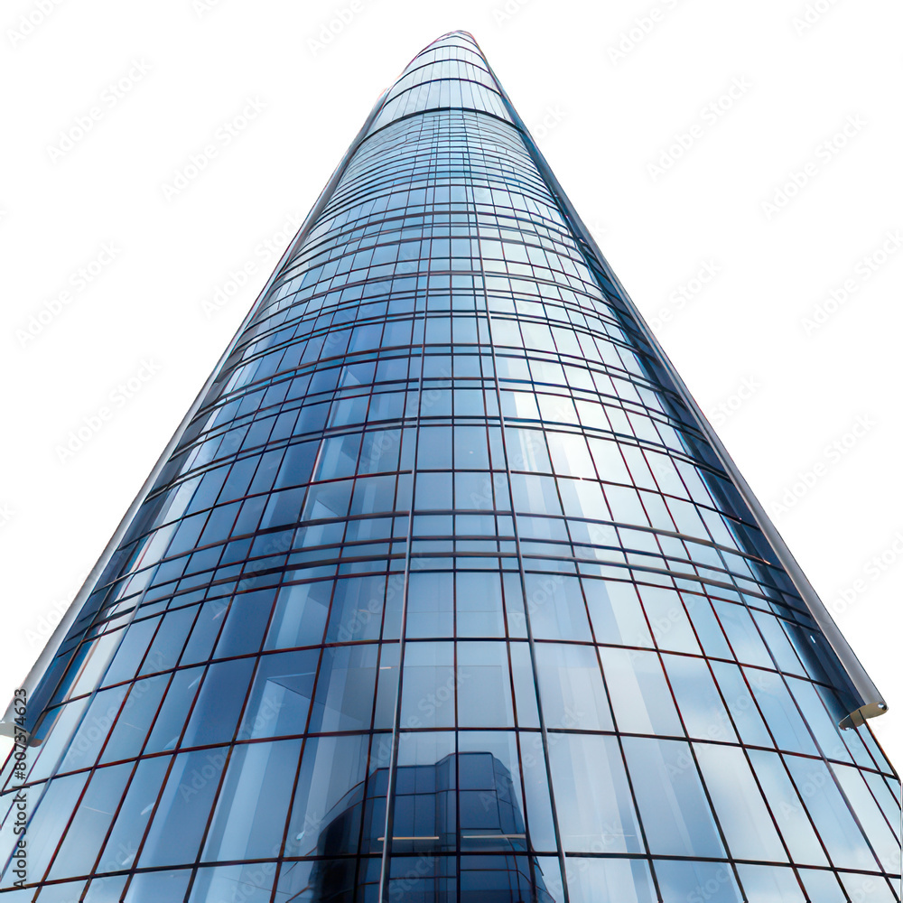 Poster modern skyscraper isolated on white created with generative ai