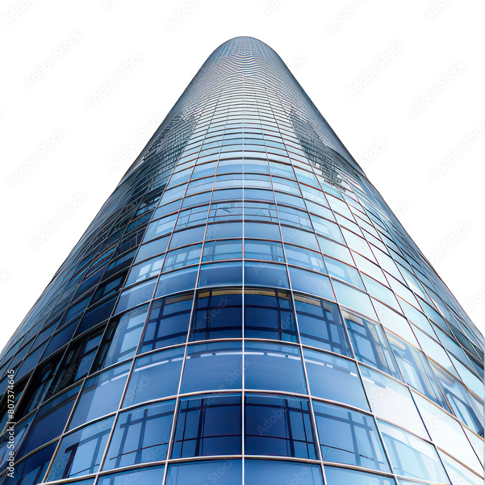 Poster modern skyscraper isolated on white created with generative ai