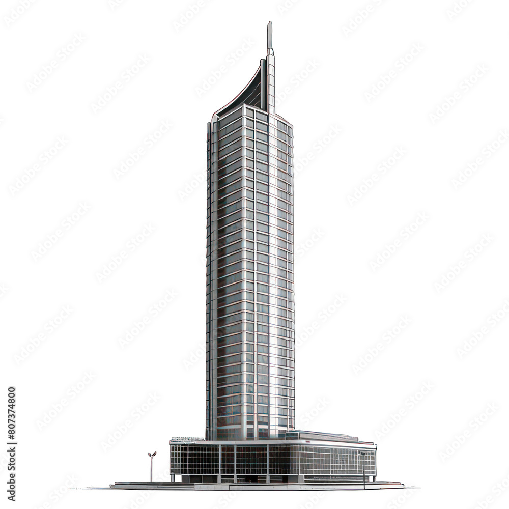 Poster modern skyscraper isolated on white created with generative ai