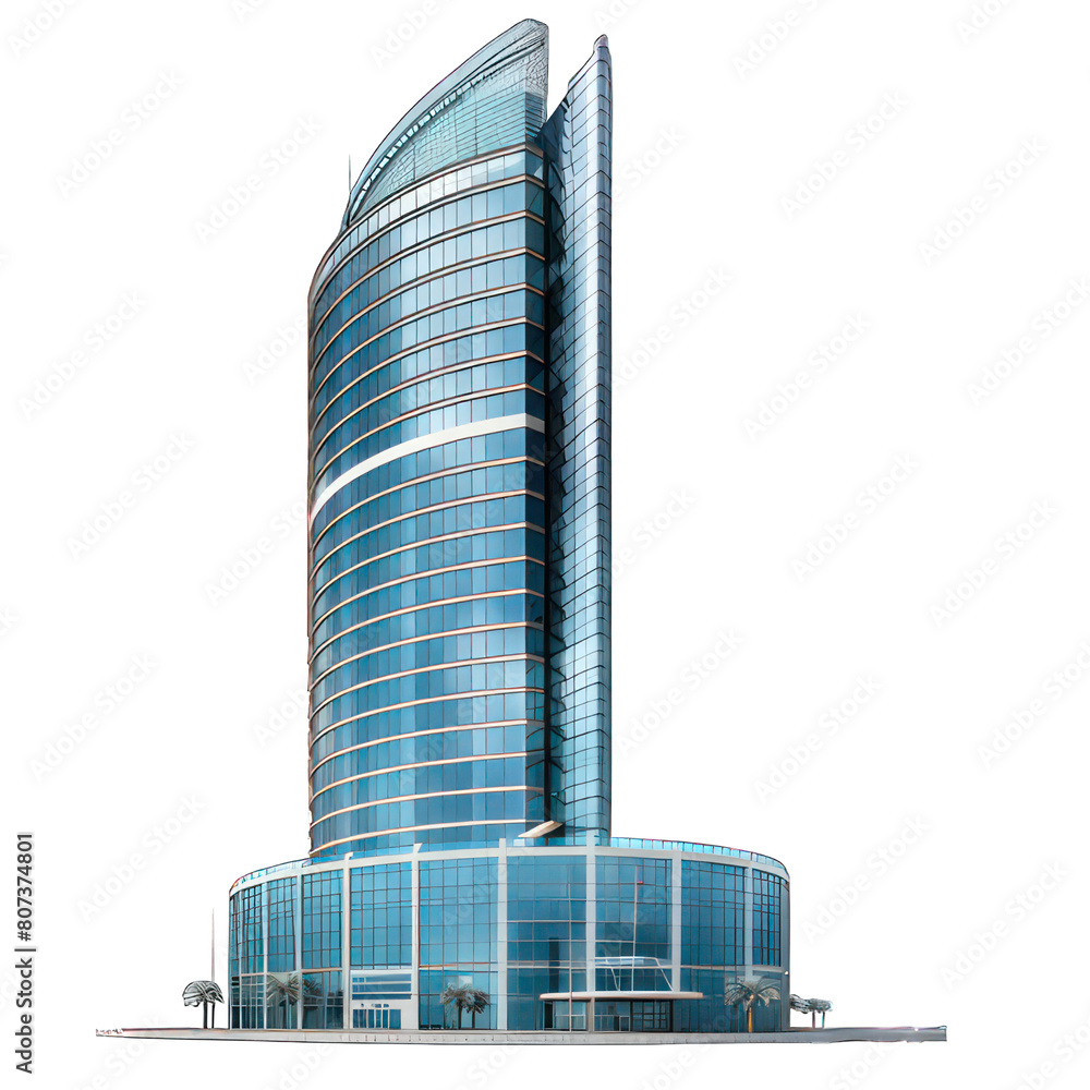 Poster modern skyscraper isolated on white created with generative ai