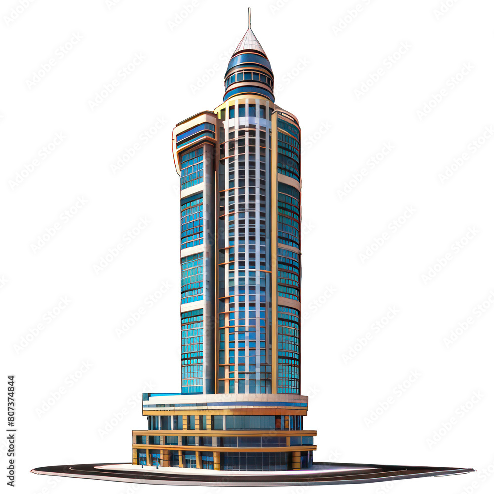 Poster modern skyscraper isolated on white created with generative ai