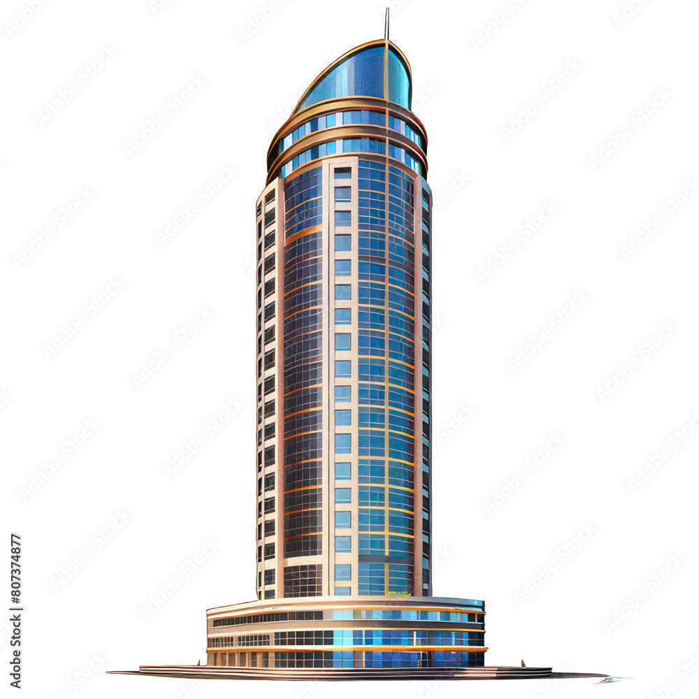 Poster modern skyscraper isolated on white created with generative ai