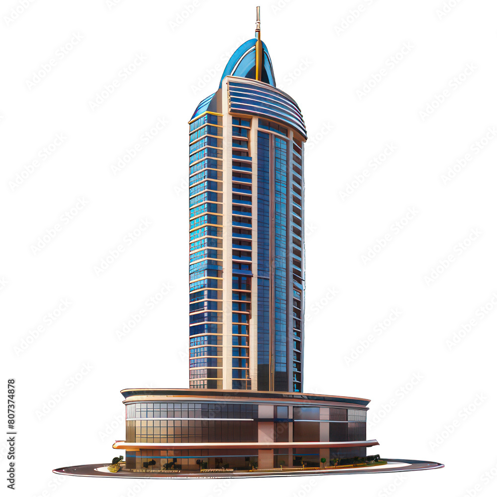 Poster modern skyscraper isolated on white created with generative ai