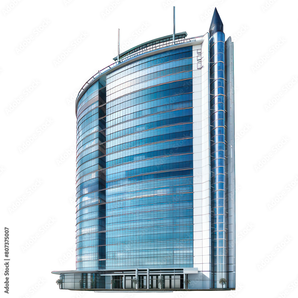 Poster modern skyscraper isolated on white created with generative ai