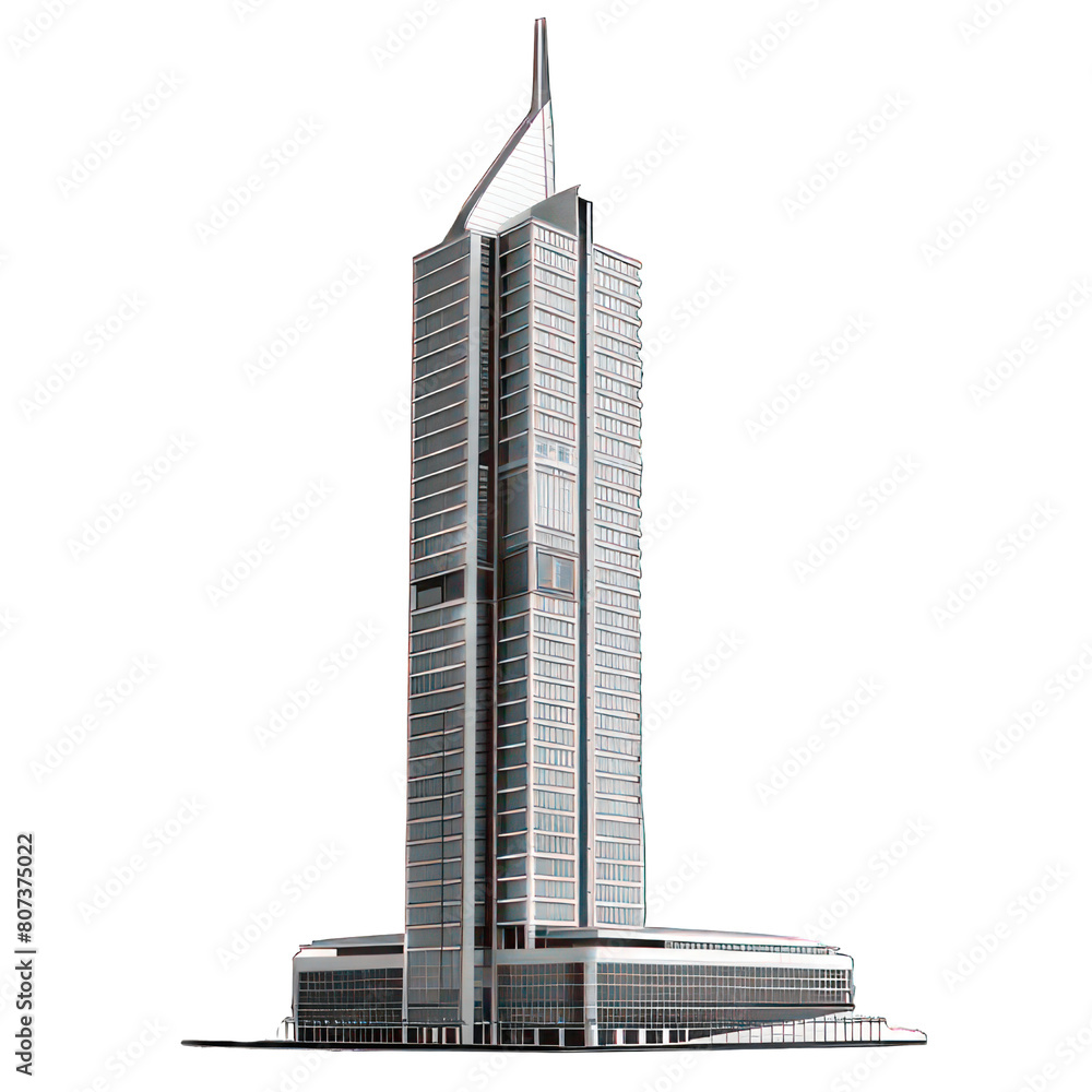 Poster modern skyscraper isolated on white created with generative ai