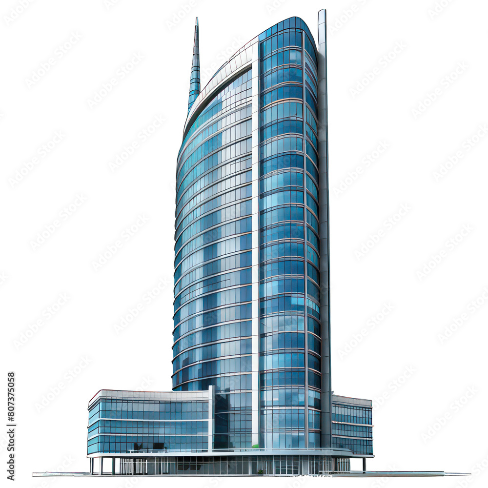 Poster modern skyscraper isolated on white created with generative ai