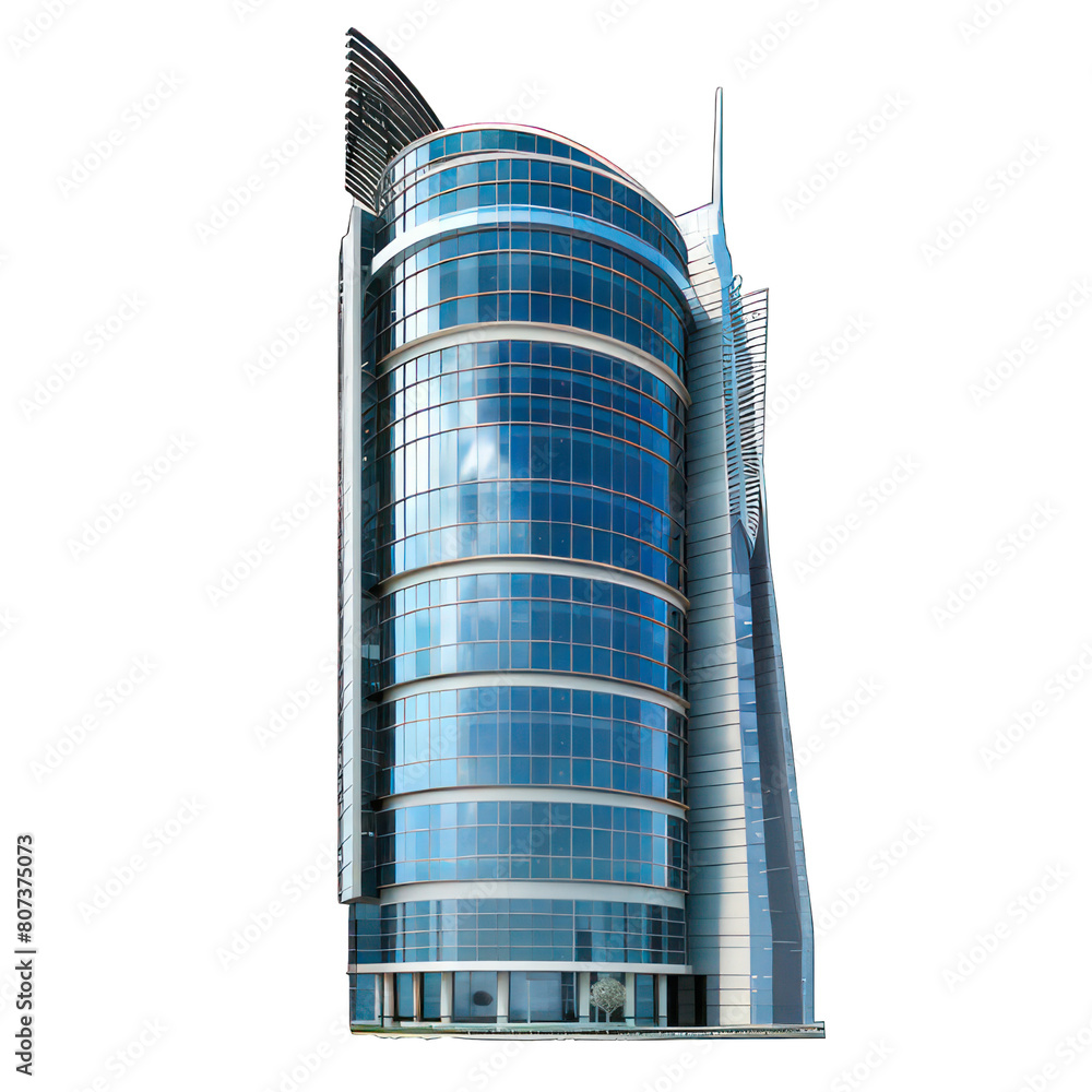Poster modern skyscraper isolated on white created with generative ai