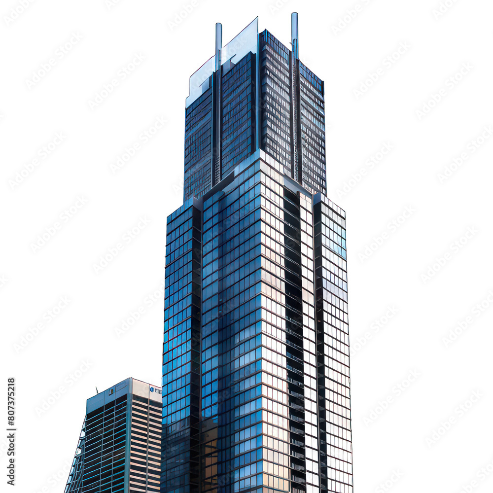 Aufkleber modern skyscraper isolated on white created with generative ai