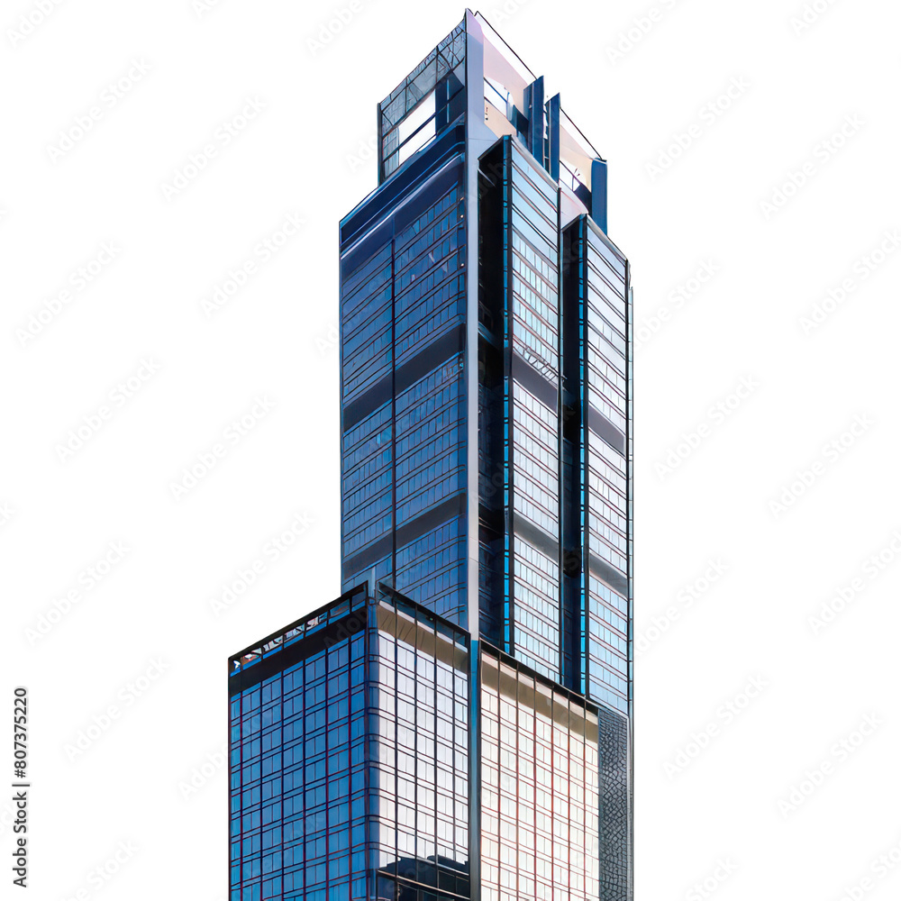 Poster modern skyscraper isolated on white created with generative ai