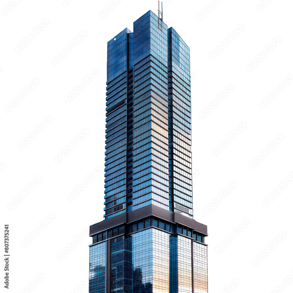 Poster modern skyscraper isolated on white created with generative ai