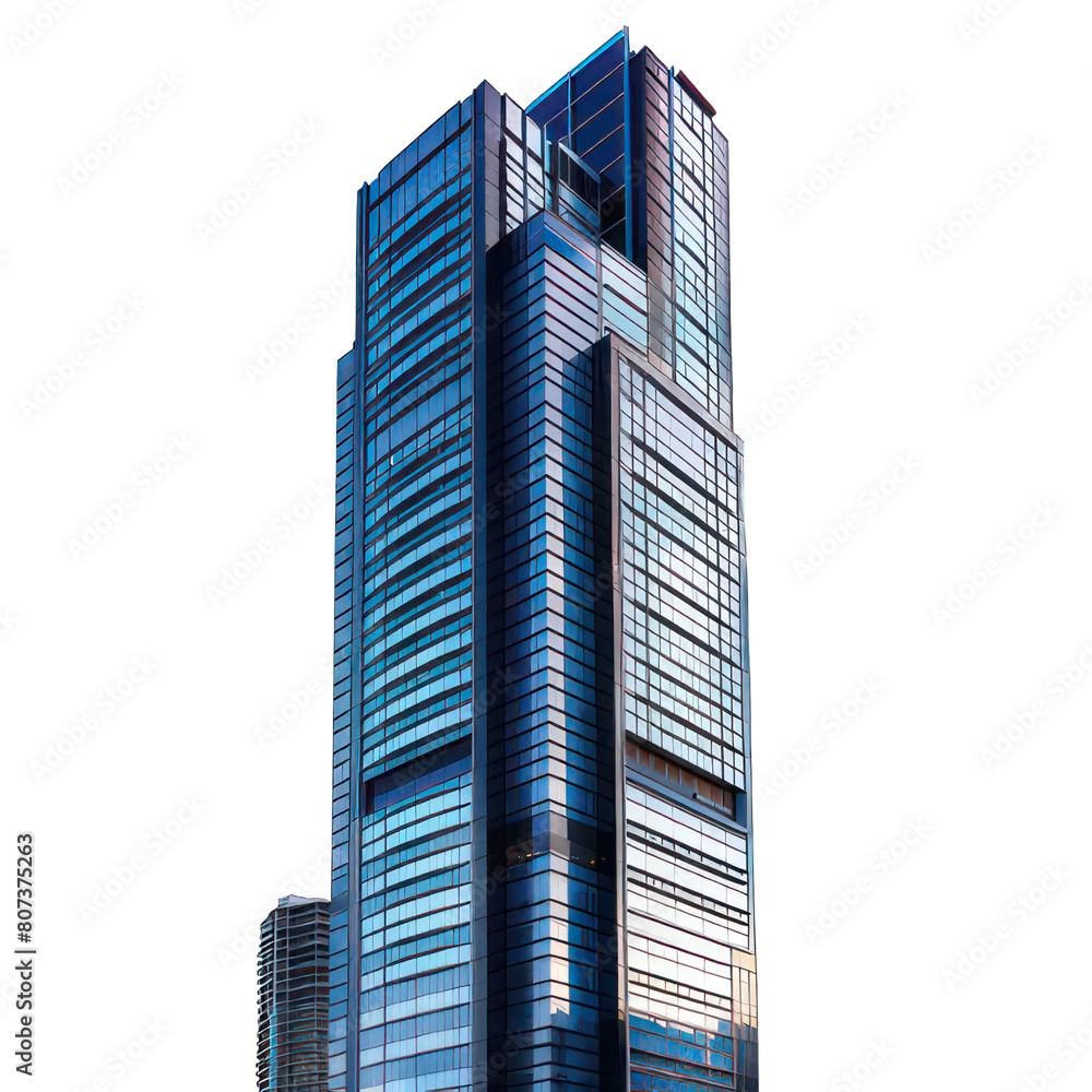 Poster modern skyscraper isolated on white created with generative ai