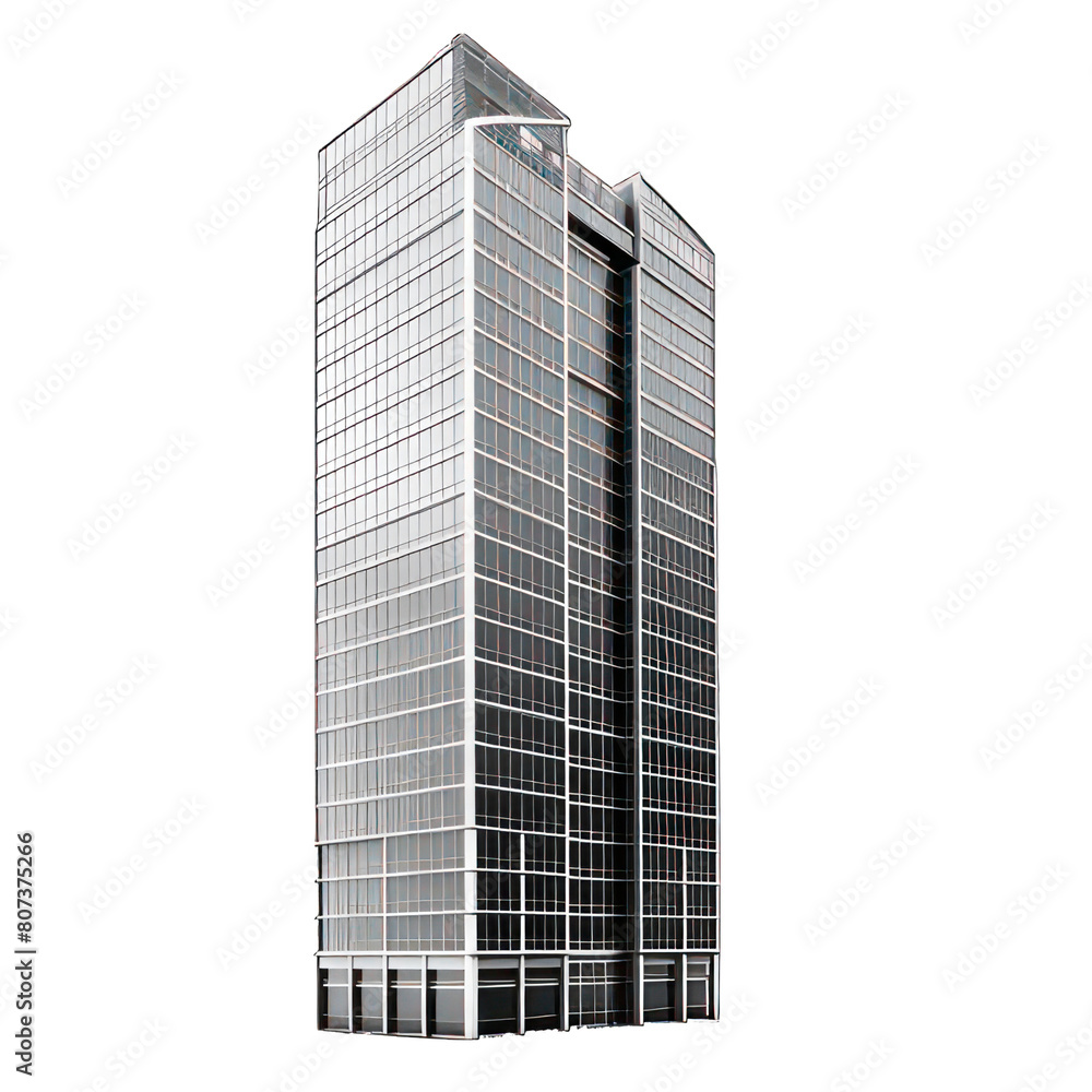 Poster modern skyscraper isolated on white created with generative ai