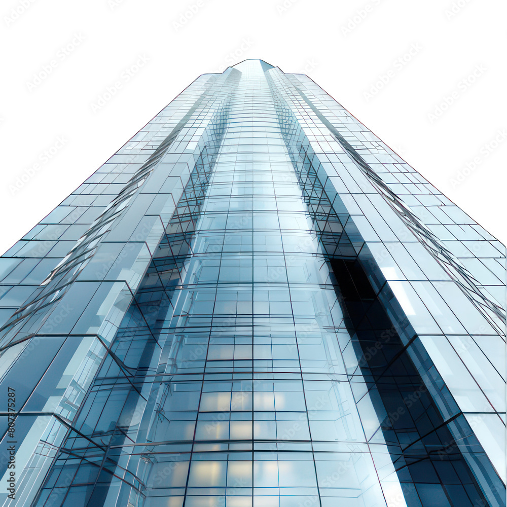 Poster modern skyscraper isolated on white created with generative ai