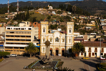 Sogamoso, Boyaca - Colombia. April 10, 2024. Sculpture of the legend El Dorado and San Martin of...