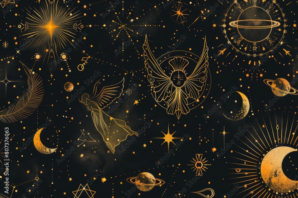 Poster Astronomical background with celestial elements. Suitable for science and space-related designs