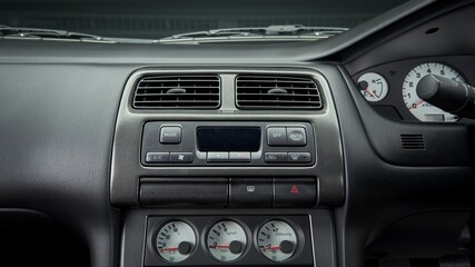Heater controls in a car