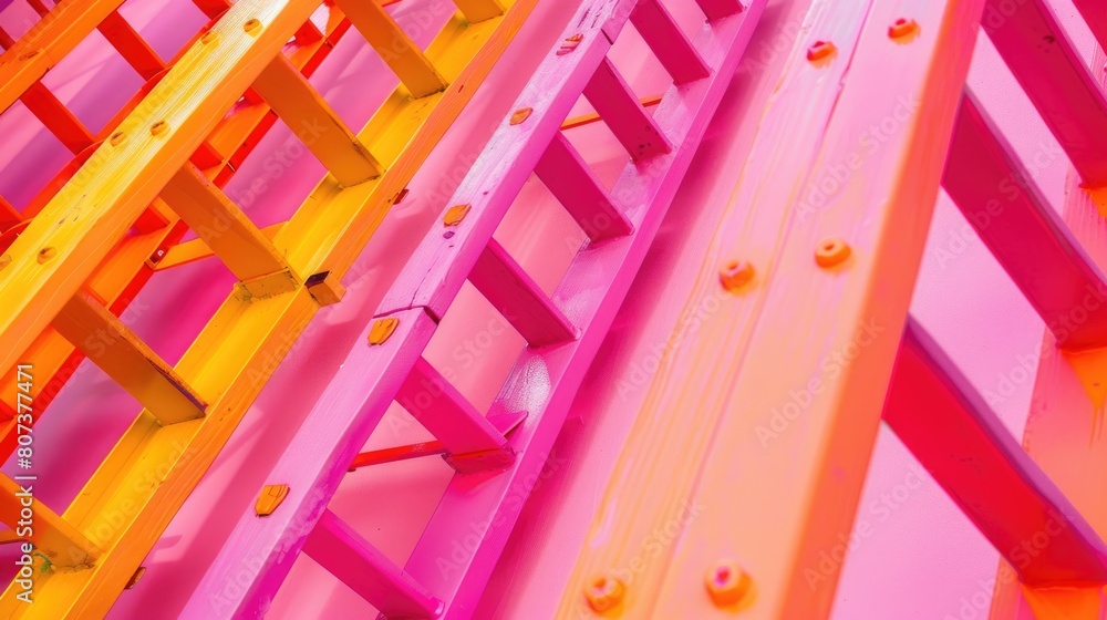 Poster detailed view of a ladder in a building, ideal for construction projects