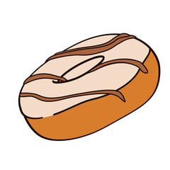 white chocolate donut color vector illustration