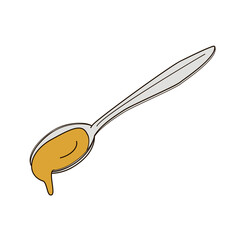 metal tablespoon with liquid