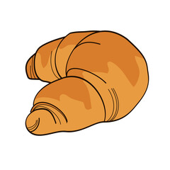 French croissant color vector illustration