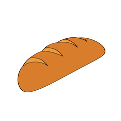 loaf of wheat bread color vector illustration