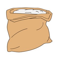 open sack of wheat flour