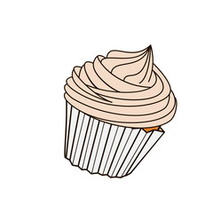 cupcake decorating with white cream