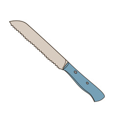 bread knife color vector illustration