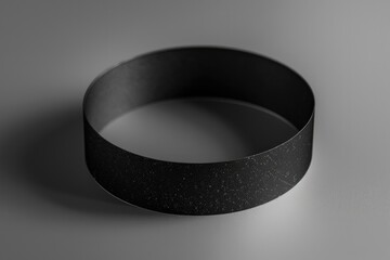 A detailed view of a black bracelet on a table. Perfect for jewelry design concepts