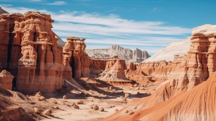 Fototapeta premium Amazing view of rocks in the desert in summer .AI generated image