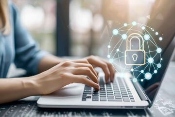 Obraz premium Secure gateway technologies manage network safeguards, utilizing encryption to protect privacy and shield data from cyber attacks.