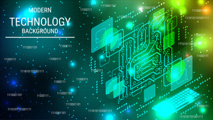 Modern technology style vector background. Design for presentation, slideshow, landing page, flyer, banner, card, booklet