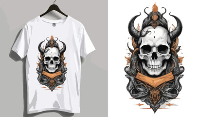 skull and crossbones t shirt design template ai generated 