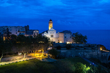 Bastia Corsica, night view of the city