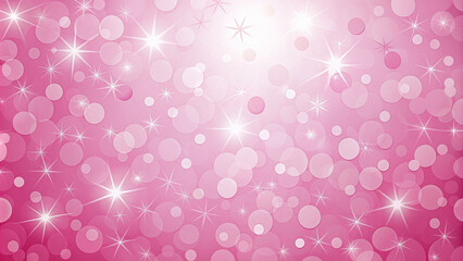 Vibrant Pink Abstract Background with Sparkling Circles and Glitter.