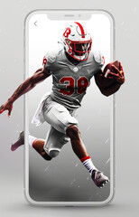 Dynamic Football Player Action Shot on Mobile Display: A Blend of Sports and Technology