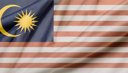 Fototapeta premium Realistic Artistic Representation of Malaysia waving flag
