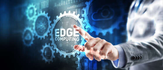 Edge computing. Distributed computing on devices. Concept Technology