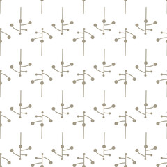 Seamless pattern with abstract shapes. Decorative trendy background in minimalist style. Vector Illustration.