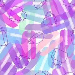 Cartoon sugar candy seamless macaroons pattern for wrapping paper and fabrics