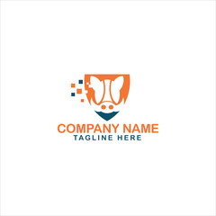 Home pets, minimalist monoline lineart outline dog cat icon logo Modern kitten and puppy label for Veterinary clinic Logotype concept. 
