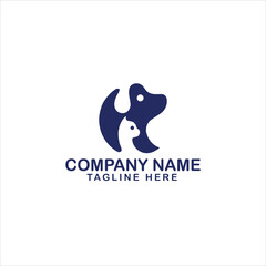 Creative Circle Paw Logo Design Pet And Eco Combination Symbol Vector.

