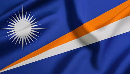 Obraz premium Realistic Artistic Representation of Marshall Islands waving flag