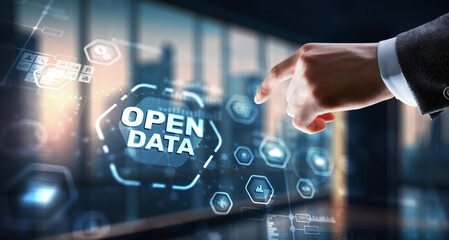 Open data api internet technology concept. Online documentation database