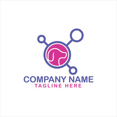 pet love logo design. pet care concept element. linear style symbol vector illustration.
