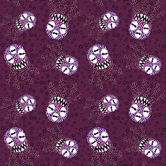 Cartoon monsters seamless emoticons aliens pattern for kids clothes print and wrapping paper and fabrics