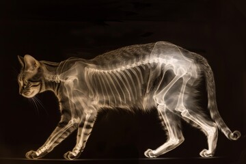 Fototapeta premium x ray illustration of cat - veterinarian clinic poster design